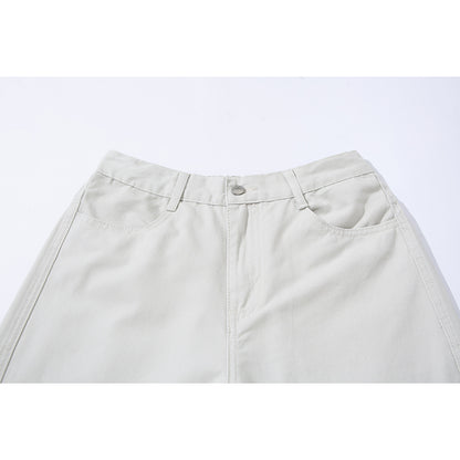 Women's high-waisted culotte pants made of cotton twill with wide leg EVA-US