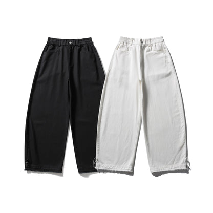 Women culotte pants in a wide cut with elastic waistband and drawstring EVA-US