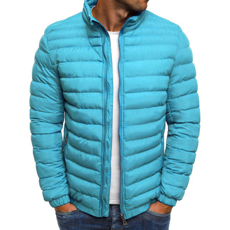 Men's lightweight quilted jacket with high collar and practical pockets EVA-US