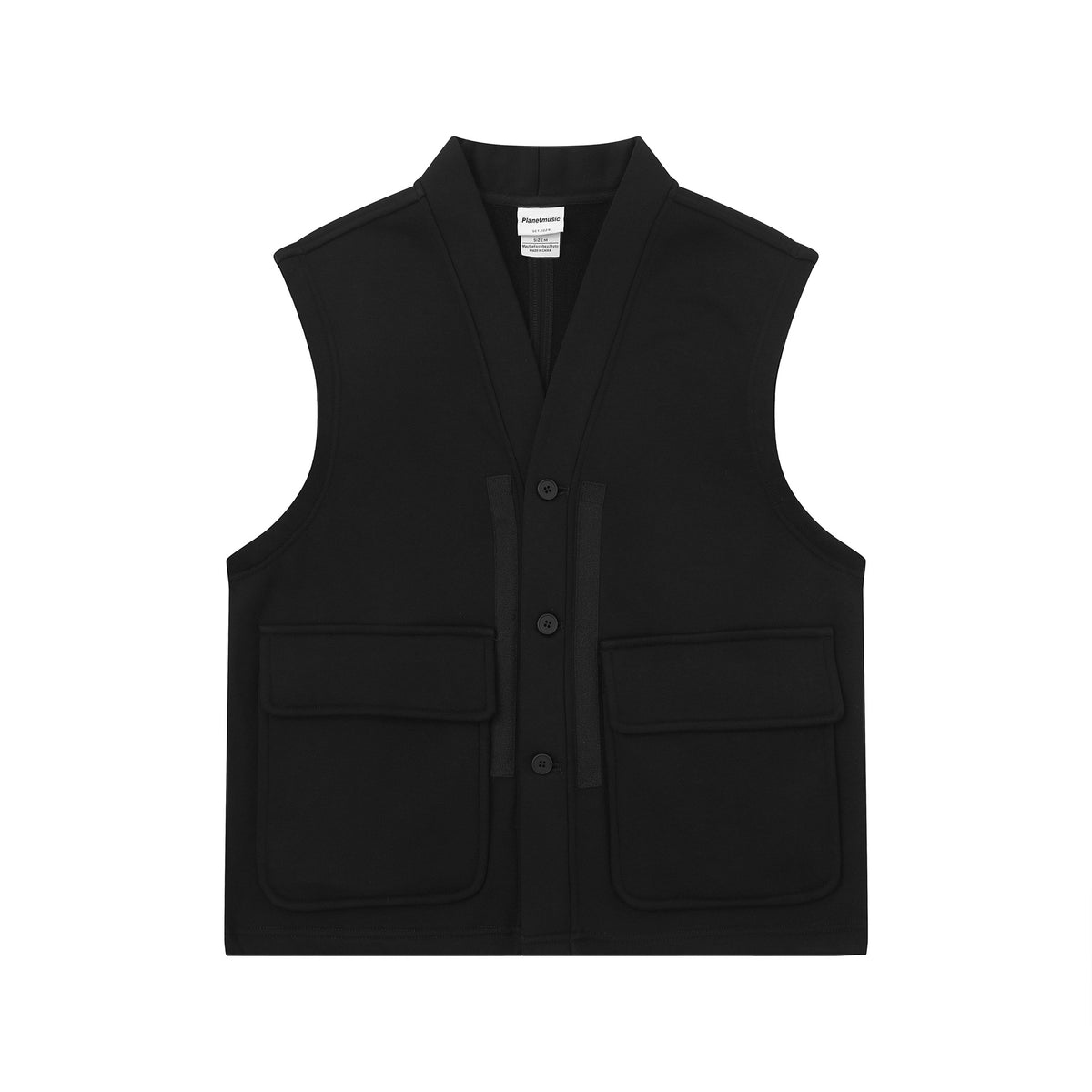Unisex Utility Vest with V-neck, large flap pockets and button placket EVA-US