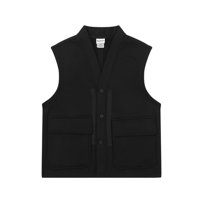 Unisex Utility Vest with V-neck, large flap pockets and button placket EVA-US