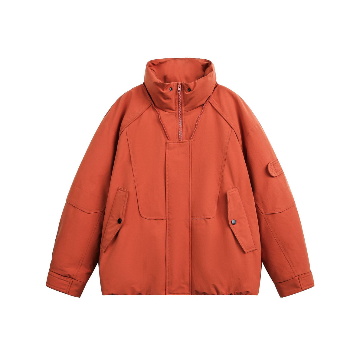Men's Oversize Functional Parka with High Stand-Up Hood and Utility Pockets EVA-US