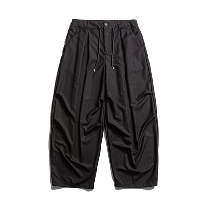 Men's cropped pants with pleats, drawstring, and discreet waistband extension EVA-US