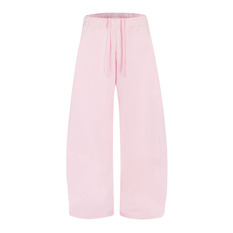 Women's Loose High-Waist Loungewear Pants with Drawstring and Wide Leg EVA-US
