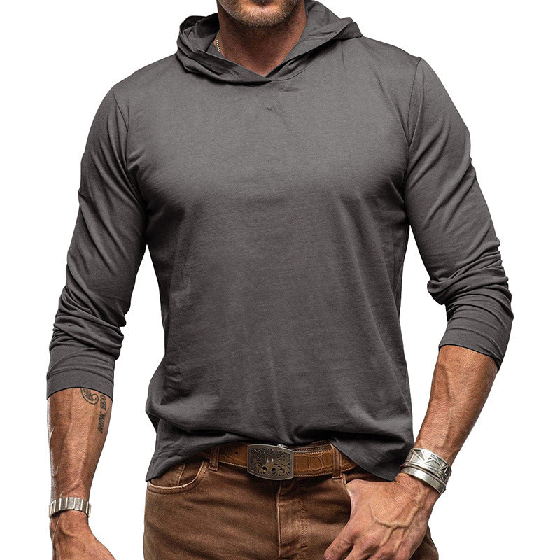 EVA-US | Hooded Sweater Slim Fit Long Sleeve Light Cotton Knit Minimalist Style