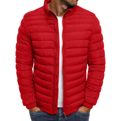 Men's lightweight quilted jacket with high collar and practical pockets EVA-US
