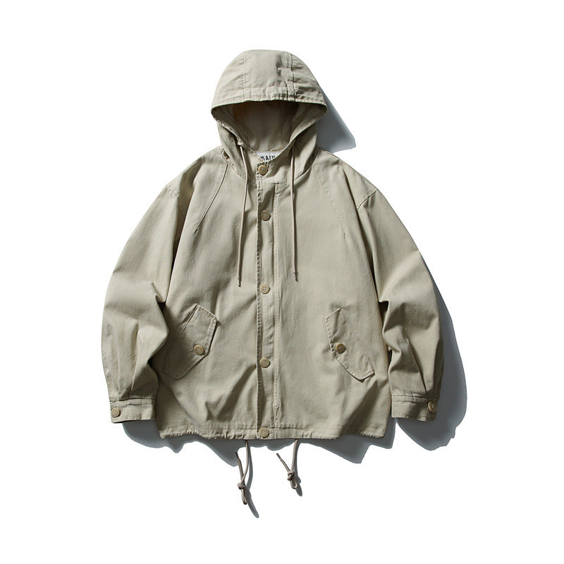 Unisex Casually cut hooded jacket made of cotton twill with drawstring EVA-US