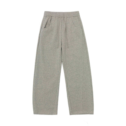 Women loosely cut sweat culottes with drawstring waistband and pleat seam EVA-US