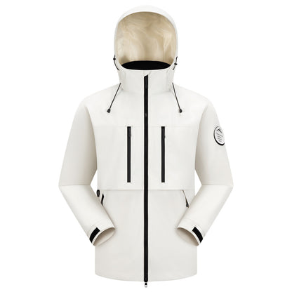 Men's Waterproof Breathable Softshell Outdoor Jacket with Adjustable Hood EVA-US
