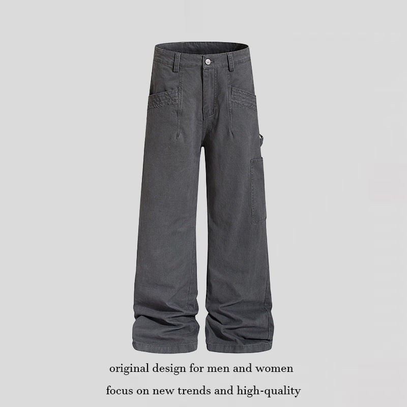Women's Wide Cargo Palazzo Pants with Utility Pockets, High Waist and Casual Culotte Cut EVA-US