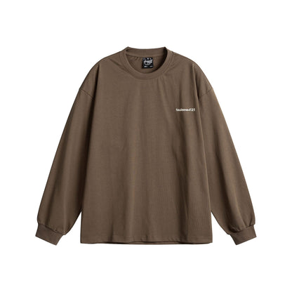 Unisex Oversize-Longsleeve with dropped shoulder, ribbed cuffs and minimalist chest embroidery EVA-US