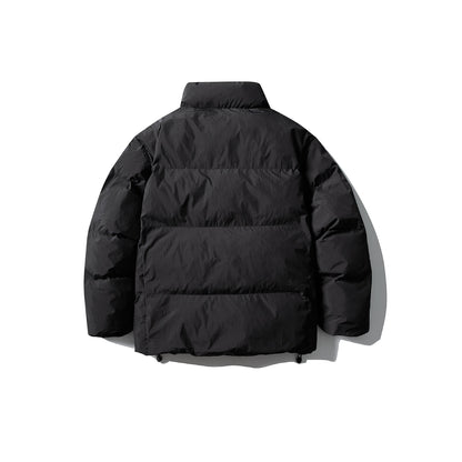 Unisex short-cut square quilted puffer jacket with high funnel collar and adjustable hem EVA-US