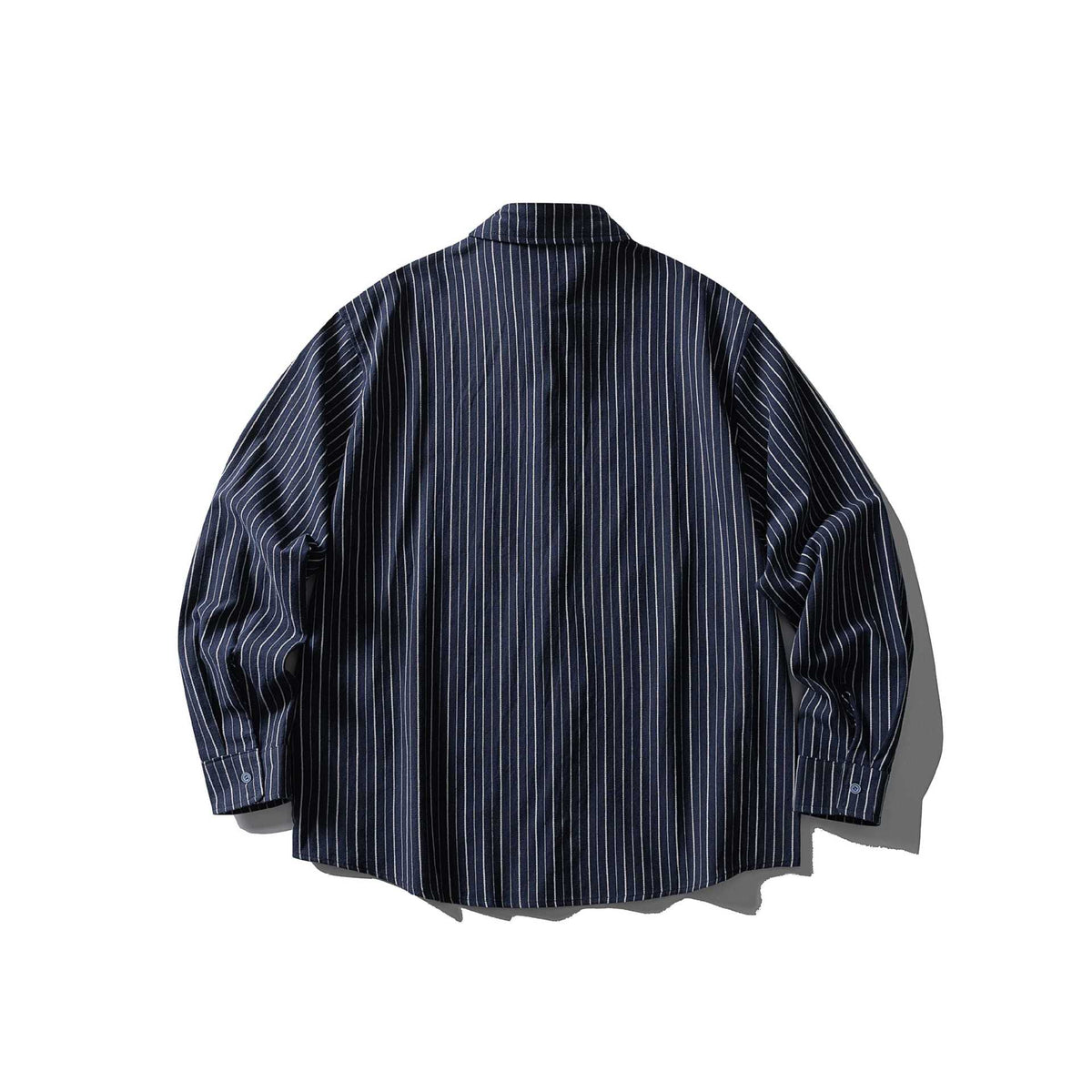 Unisex Oversize Longline Shirt with Pinstripes and Chest Pocket EVA-US