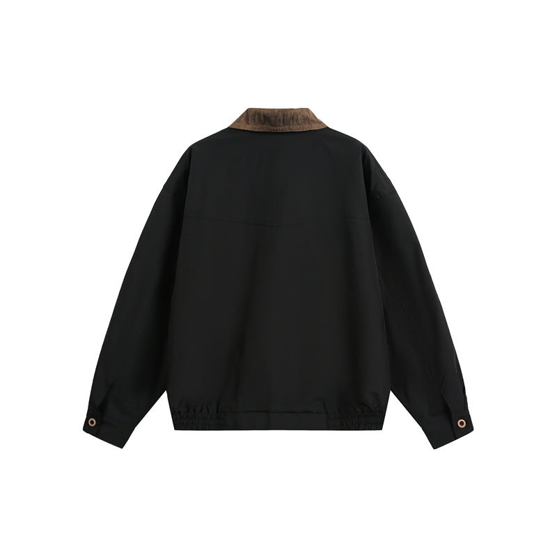 Unisex Casual cut Blouson jacket in field style with cord collar and check inner lining EVA-US