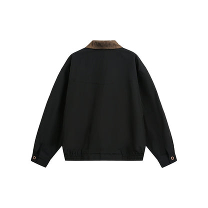Unisex Casual cut Blouson jacket in field style with cord collar and check inner lining EVA-US