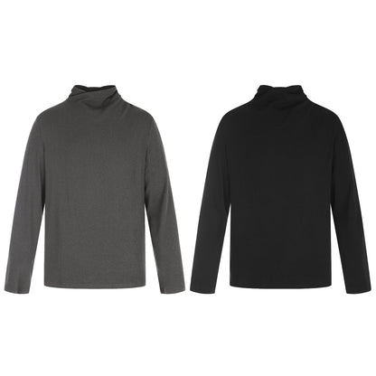 Women's fine cotton long sleeve with twisted standing collar and narrow silhouette EVA-US