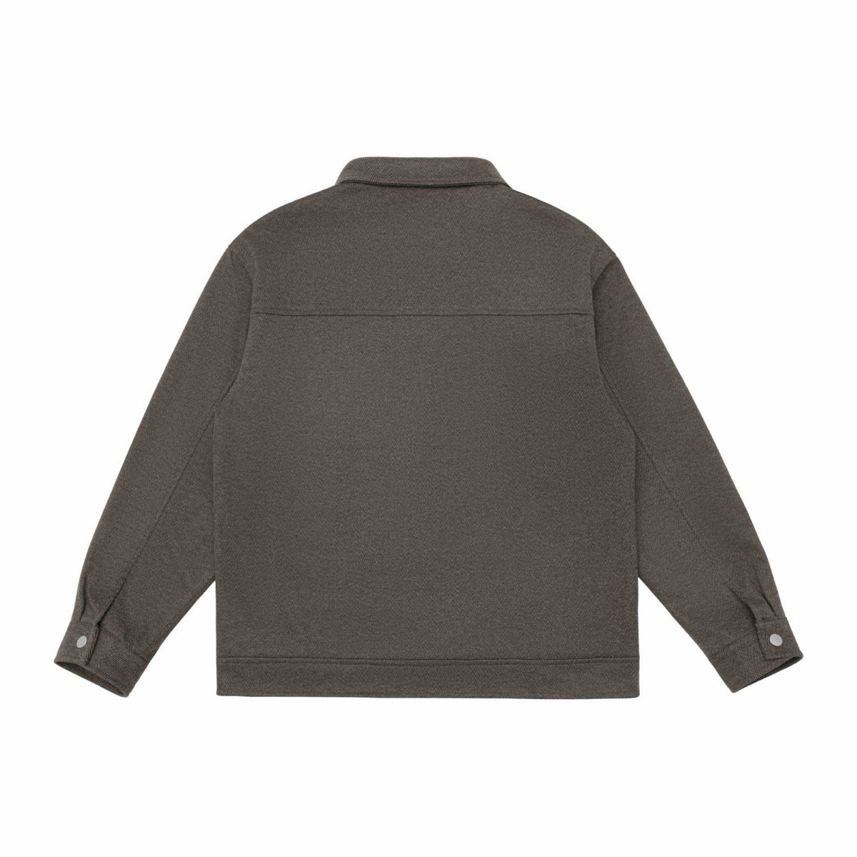 Men's Wool Blend Shacket with Zipper, Flap Pockets and Boxy Silhouette EVA-US