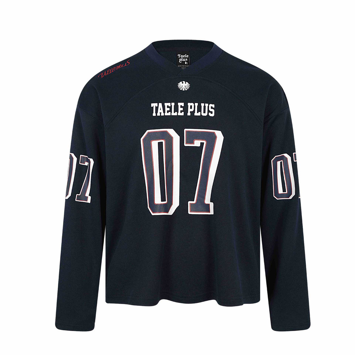 Unisex Sporty Oversized Hockey Jersey with Mesh Structure, Number Print and V-Notch Collar EVA-US