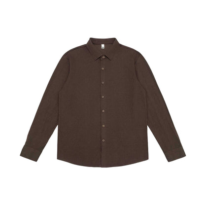 Men's fine cotton twill shirt jacket style with a Kent collar and rounded hem EVA-US