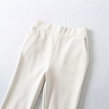 Women's High-Waisted Stretch Flared Pants with Wide Hem EVA-US