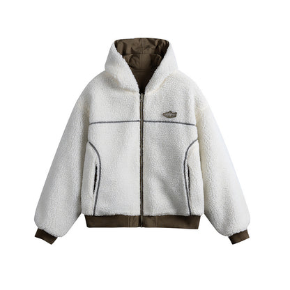 Unisex Oversize Utility Bomber with padded teddy lining and asymmetrical flap pockets EVA-US