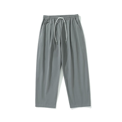 Women Cropped Comfort Pants with Elastic Waistband and Drawstring EVA-US