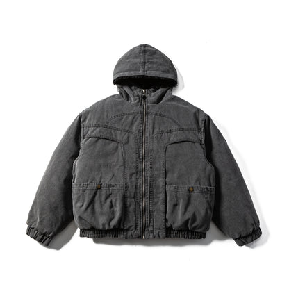 Men's Robust Hooded Field Jacket with Teddy Lining and Utility Pockets EVA-US