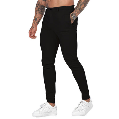 Men's Slim-Fit Chino Pants with Modern Design and Elastic Waist EVA-US