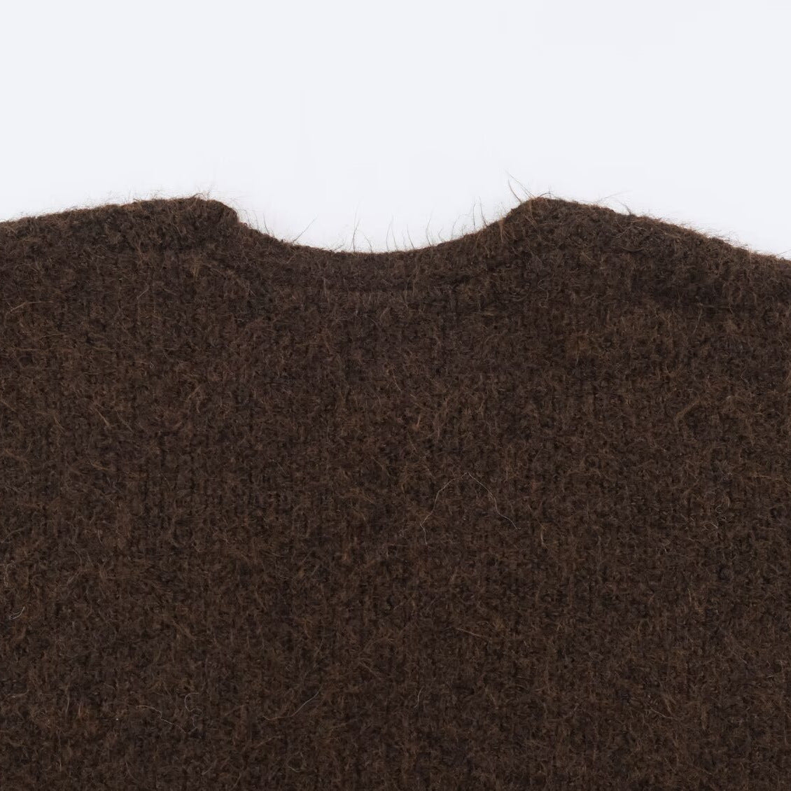 Women's Oversized Knit Coat with V-Neck, Cozy Boucle Look and Patch Pockets EVA-US