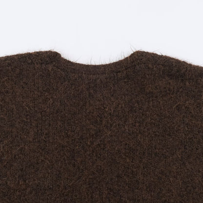 Women's Oversized Knit Coat with V-Neck, Cozy Boucle Look and Patch Pockets EVA-US