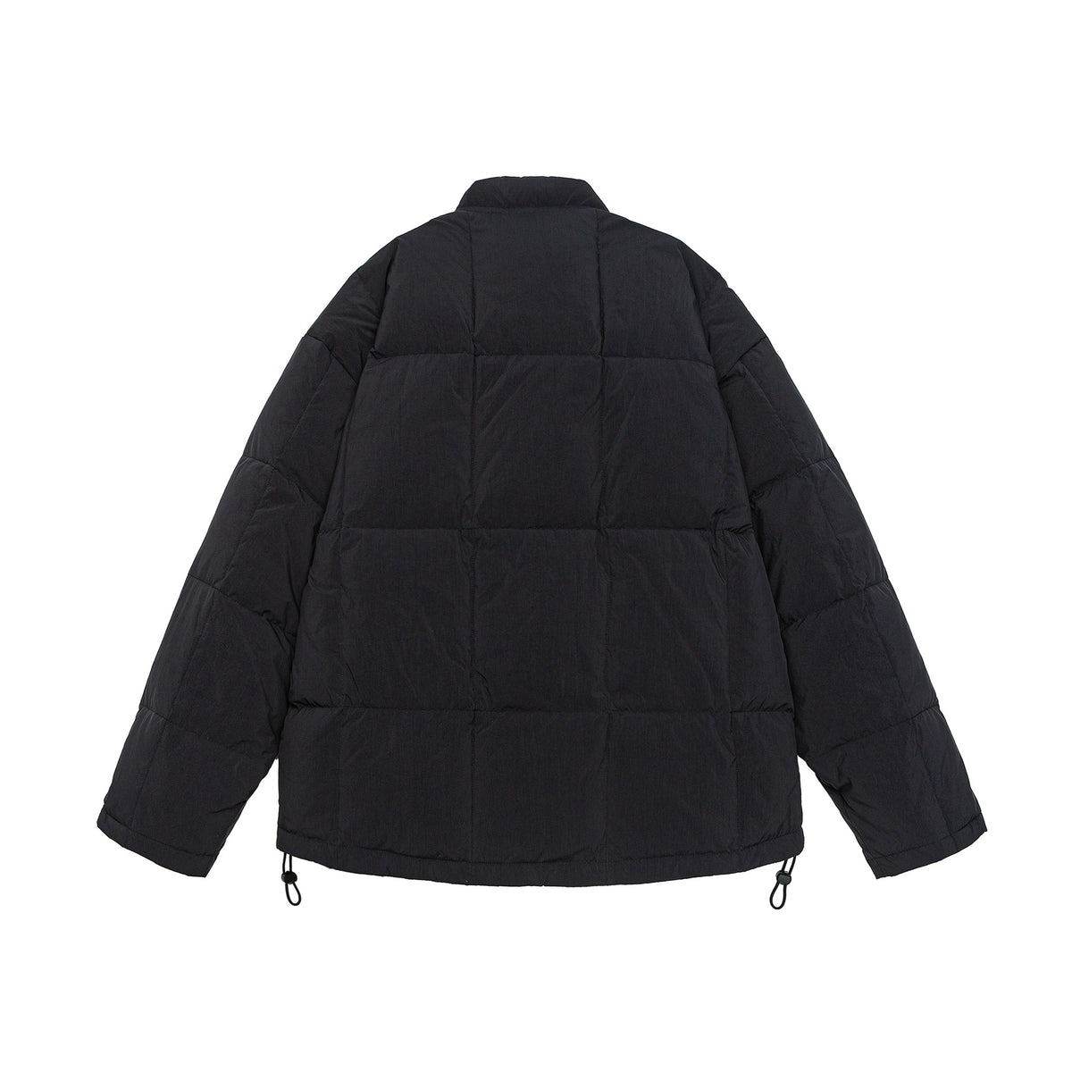 Men's Boxy quilted insulation jacket with stand-up collar, drawstring, and logo application EVA-US