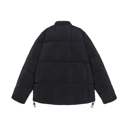 Men's Boxy quilted insulation jacket with stand-up collar, drawstring, and logo application EVA-US