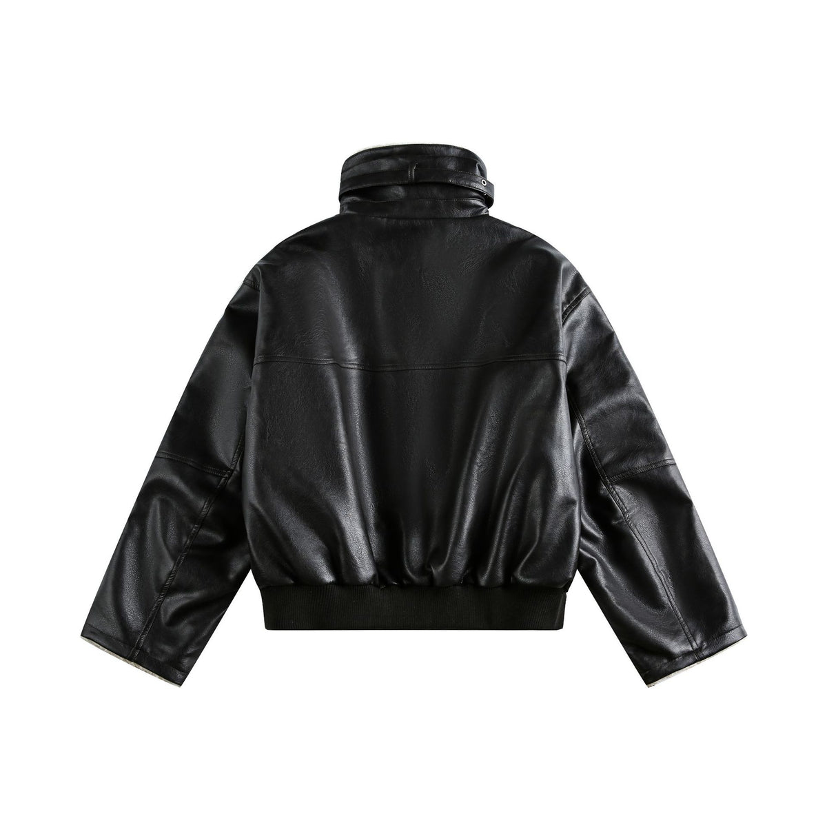 Women’s Modern Aviator Blouson made of vegan leather with teddy collar and contrasted sleeve cuffs EVA-US