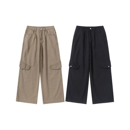 Women's cargo culotte with high waist, wide leg and flap pockets