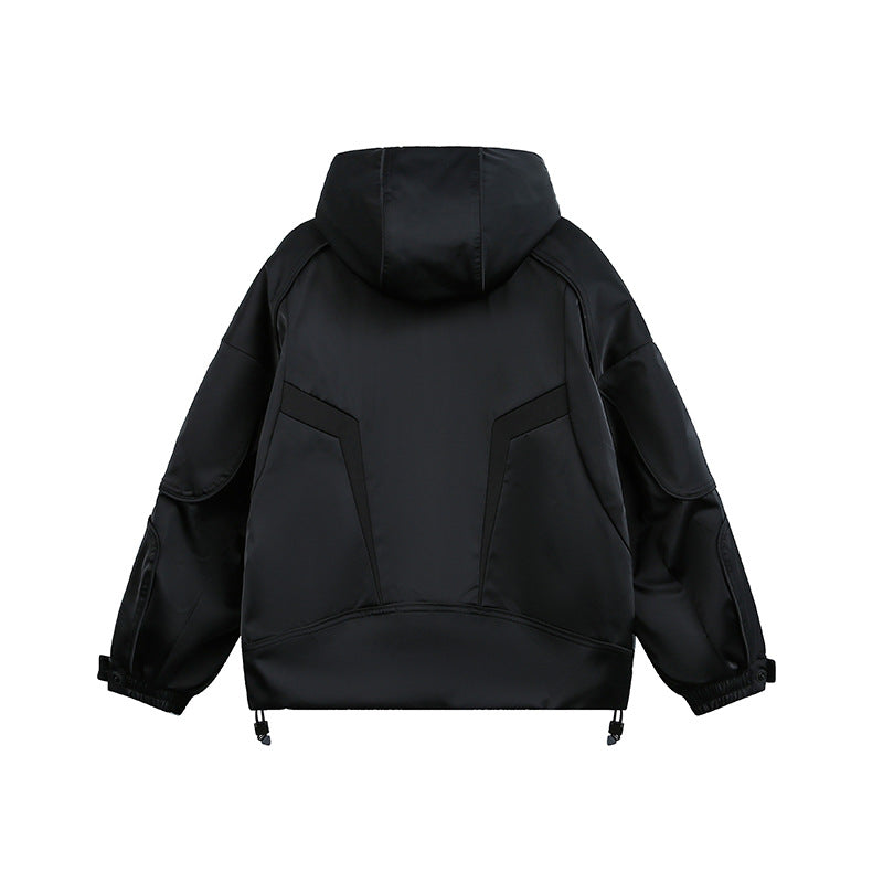 Unisex technical padded hoodie with utility pockets and adjustable hem EVA-US
