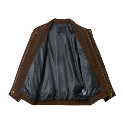 Men's short cut suede look blouson with elastic hem and flap pockets EVA-US