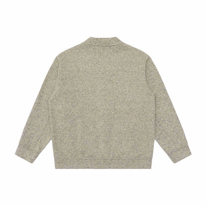 Unisex V-Neck Cardigan with textured knit and patch pockets EVA-US