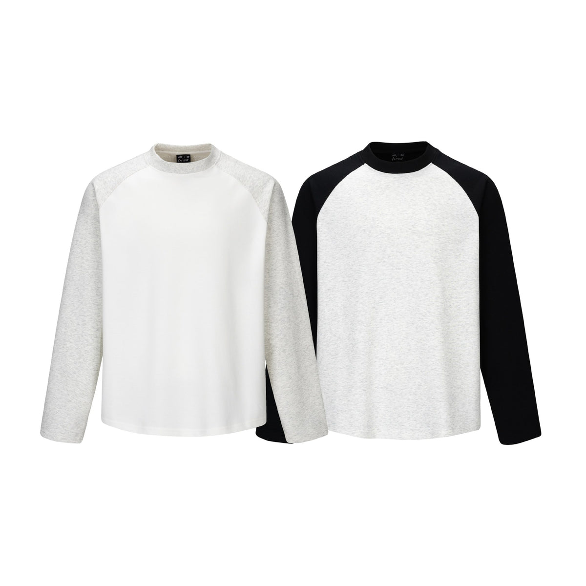 Unisex Raglan-Long Sleeve Sweatshirt made of cotton blend with contrasting sleeves and ribbed round neck EVA-US