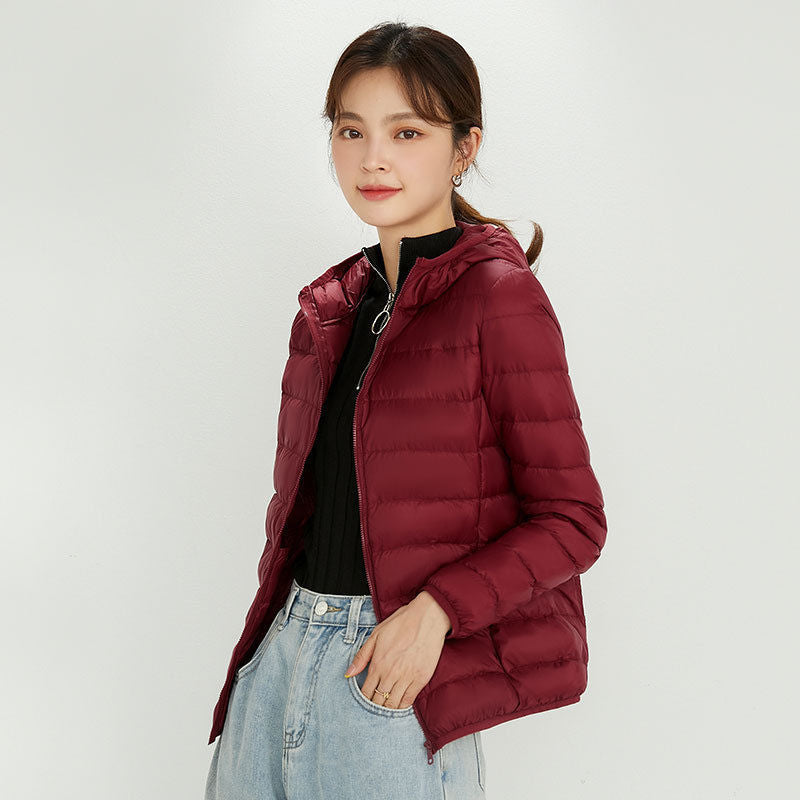 Women's Ultra-light Quilted Hooded Jacket with Ultra-flat Thermal Wadding EVA-US