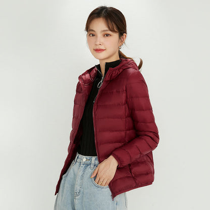 Women's Ultra-light Quilted Hooded Jacket with Ultra-flat Thermal Wadding EVA-US
