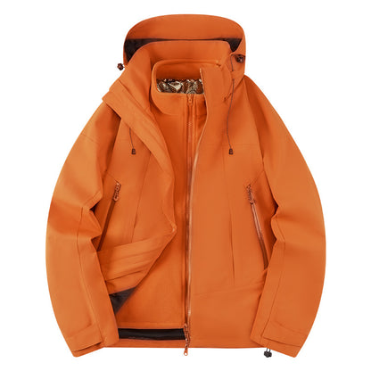 Unisex Softshell Outdoor Jacket with continuous fleece lining, adjustable hood, and water-repellent membrane EVA-US