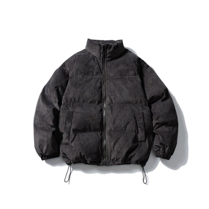 Unisex Padded Cord Blouson Jacket with Stand Collar, Elastic Cuffs, and Drawstring EVA-US