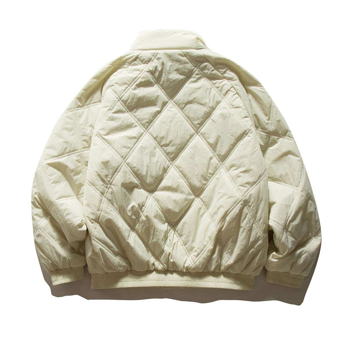 Unisex Boxy Padded Blouson with Diamond Quilting and High Funnel Collar EVA-US