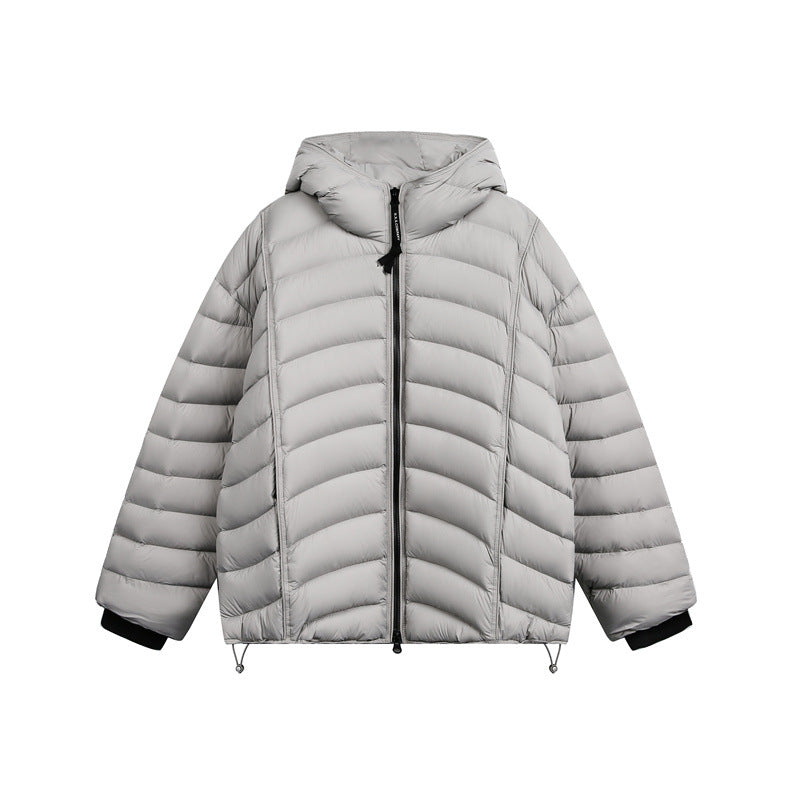Women's Lightweight Padded Down Jacket with Hood and Adjustable Hem EVA-US