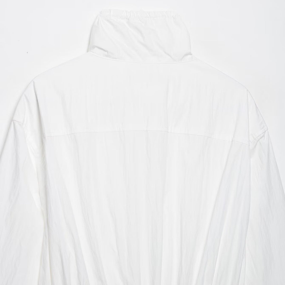 Women's lightweight cropped windbreaker with drawstring waist and high stand-up collar EVA-US