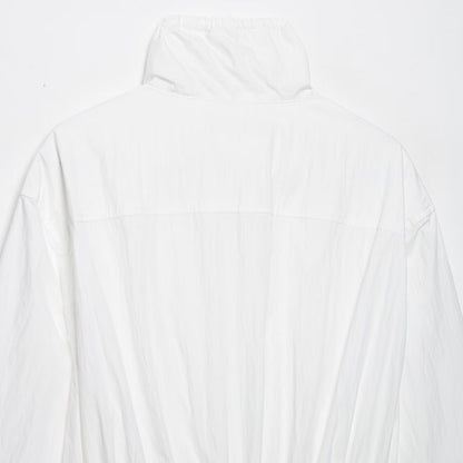 Women's lightweight cropped windbreaker with drawstring waist and high stand-up collar EVA-US