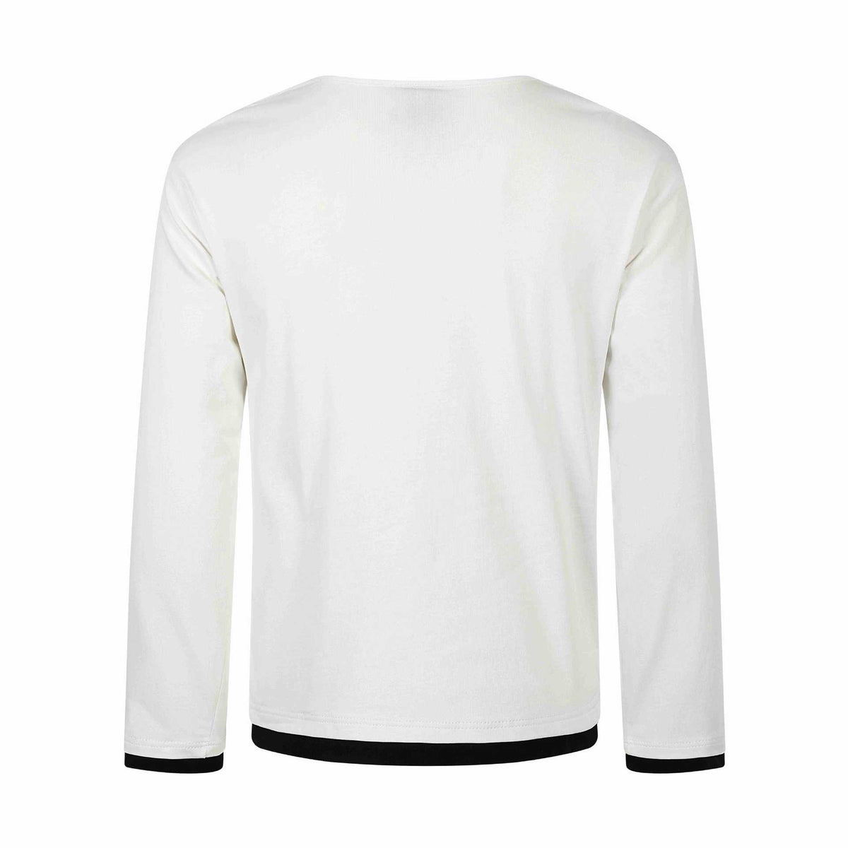 Women's long sleeve shirt with asymmetric funnel neck and graphic music print EVA-US