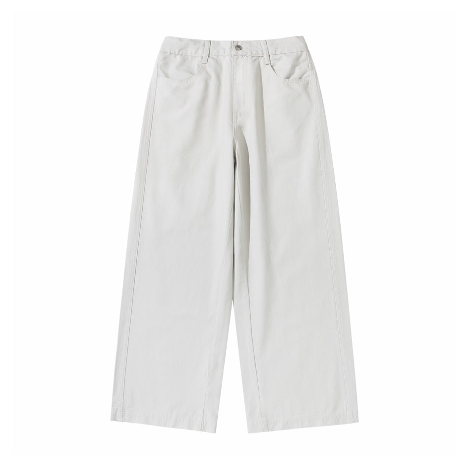 Women's high-waisted culotte pants made of cotton twill with wide leg EVA-US