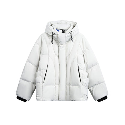 Ladies wide-cut padded parka with high collar, hood, and cargo pockets EVA-US