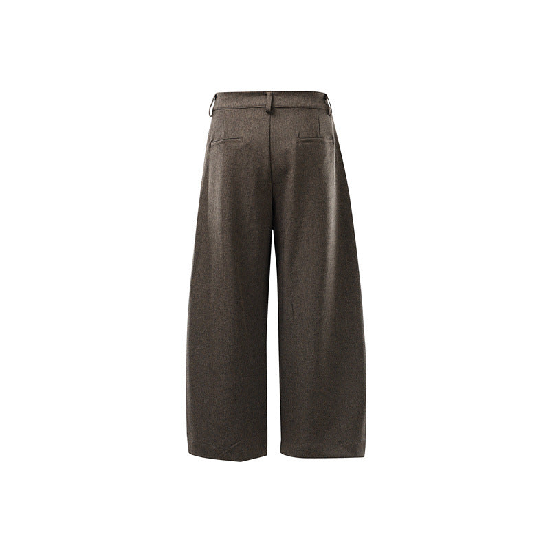 Ladies High-Waisted Culotte Pants with Center Seam, Crease and Double Button Waistband EVA-US